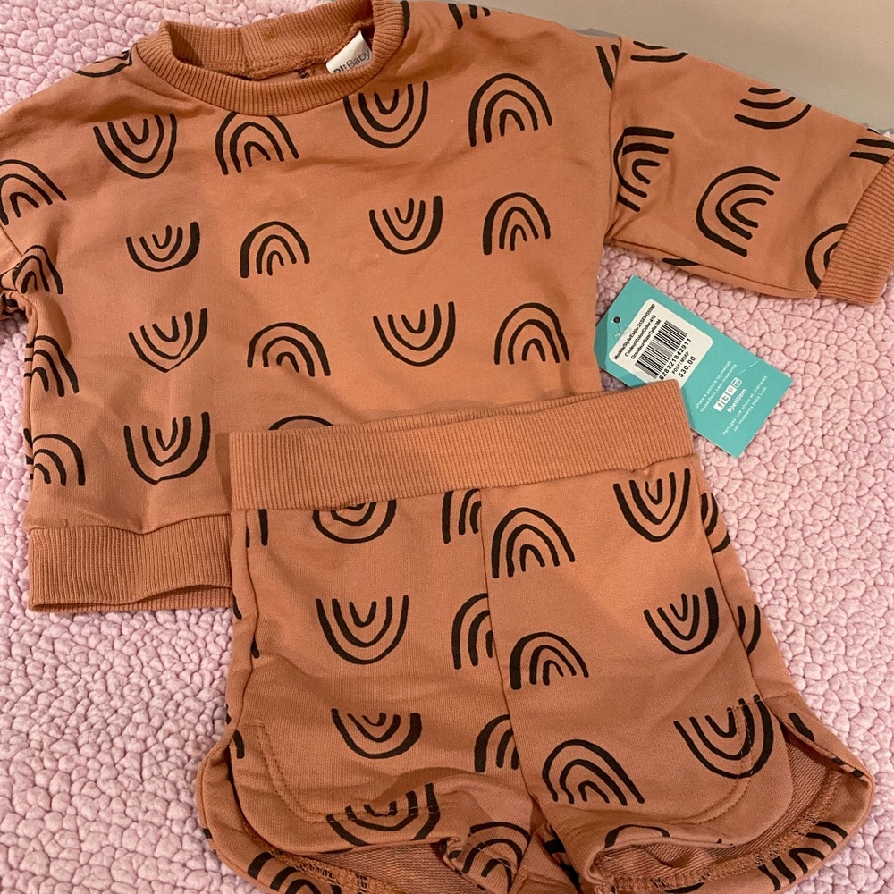 Petit Lem super cute sweater set in mauve